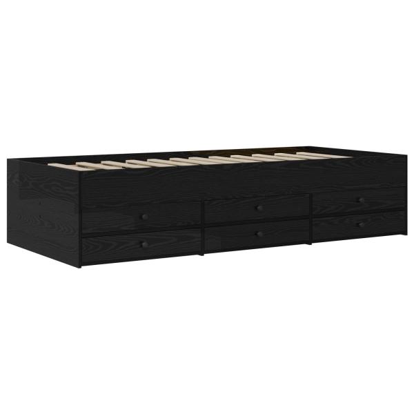 Bettgestell mit Stauraum Schwarze Eiche 80 x 200 cm