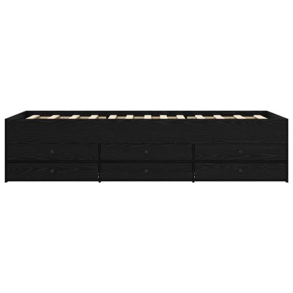 Bettgestell mit Stauraum Schwarze Eiche 80 x 200 cm