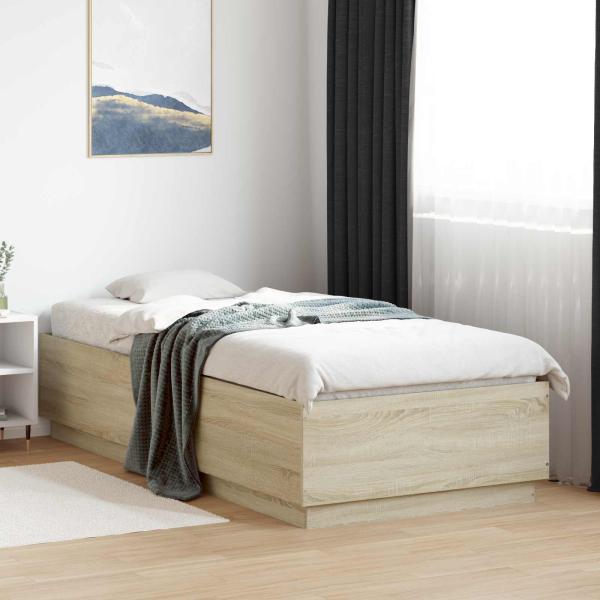 ARDEBO.de - Bettrahmen Sonoma-Eiche 80 x 200 cm Holzwerkstoff