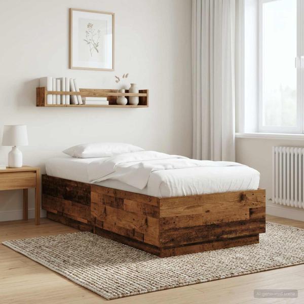 ARDEBO.de - Bettrahmen Altholz 80 x 200 cm Holzwerkstoff