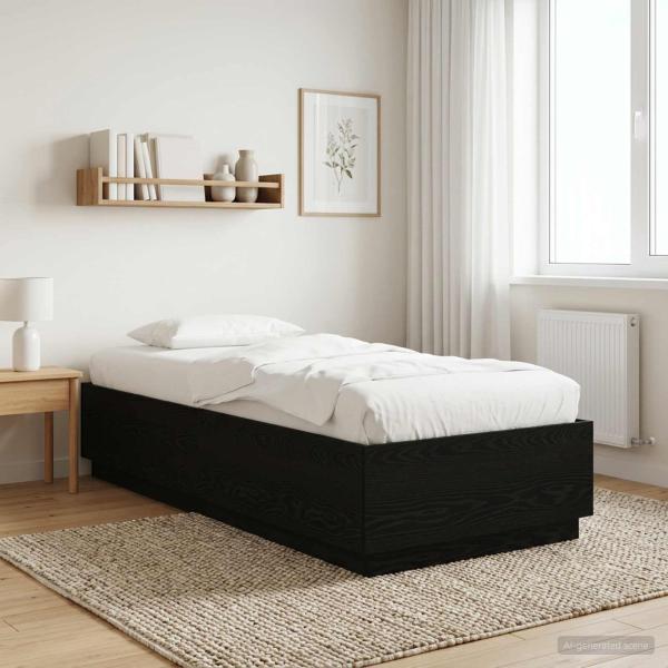 ARDEBO.de - Bettrahmen Schwarze Eiche 80 x 200 cm Holzwerkstoff