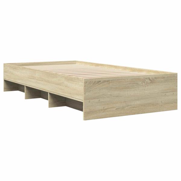 Bettrahmen mit Regal Sonoma-Eiche 80 x 200 cm Holzwerkstoff