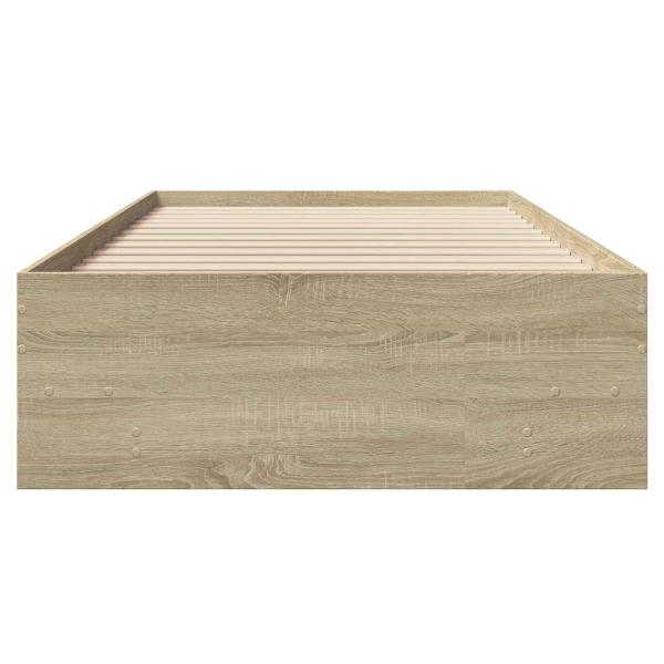 Bettrahmen mit Regal Sonoma-Eiche 80 x 200 cm Holzwerkstoff