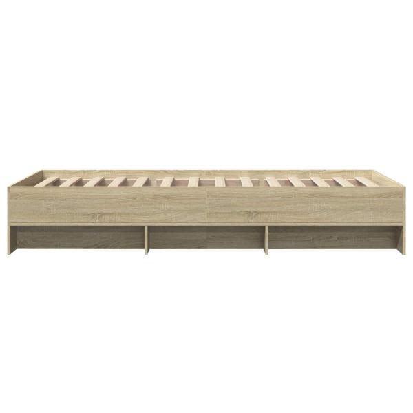 Bettrahmen mit Regal Sonoma-Eiche 80 x 200 cm Holzwerkstoff