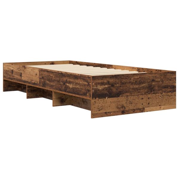 Bettrahmen mit Regal Altholz 80 x 200 cm Holzwerkstoff