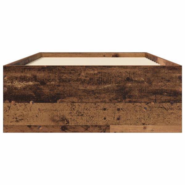 Bettrahmen mit Regal Altholz 80 x 200 cm Holzwerkstoff