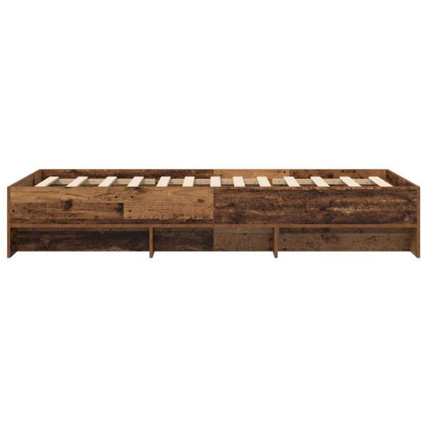 Bettrahmen mit Regal Altholz 80 x 200 cm Holzwerkstoff