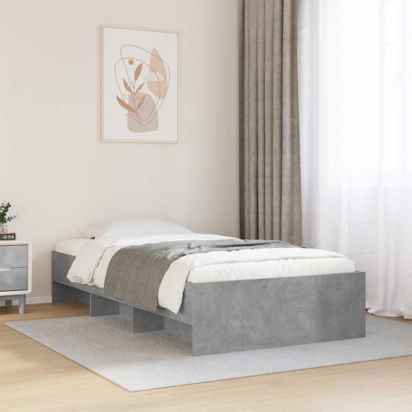 ARDEBO.de - Bettrahmen mit Regal Grau Sonoma 80 x 200 cm Holzwerkstoff