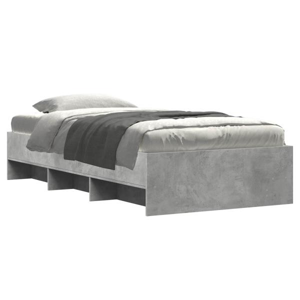 Bettrahmen mit Regal Grau Sonoma 80 x 200 cm Holzwerkstoff