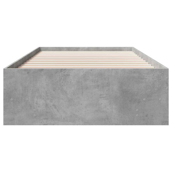 Bettrahmen mit Regal Grau Sonoma 80 x 200 cm Holzwerkstoff
