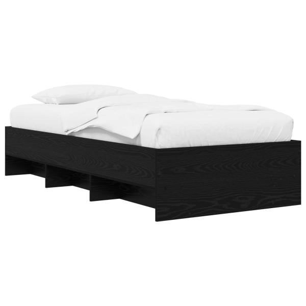 Bettrahmen mit Regal Schwarze Eiche 80 x 200 cm Holzwerkstoff
