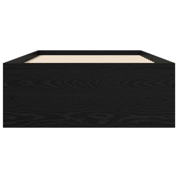 Bettrahmen mit Regal Schwarze Eiche 80 x 200 cm Holzwerkstoff