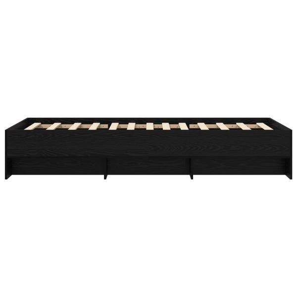 Bettrahmen mit Regal Schwarze Eiche 80 x 200 cm Holzwerkstoff