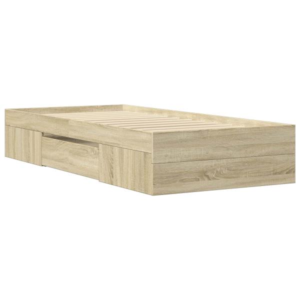 Bettgestell mit Stauraum Sonoma-Eiche 80 x 200 cm Holzwerkstoff