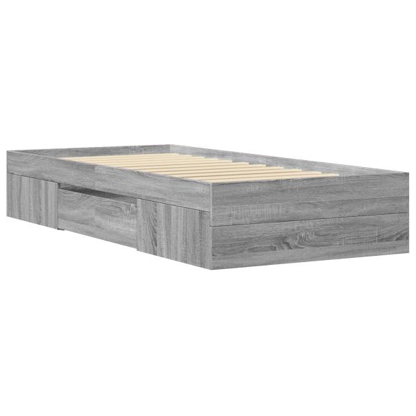 Bettgestell mit Stauraum Grau Sonoma 80 x 200 cm Holzwerkstoff