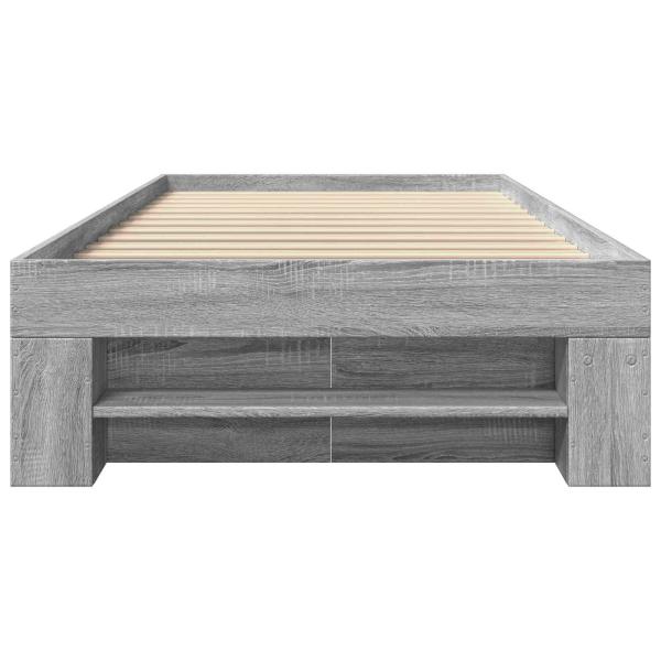 Bettgestell mit Stauraum Grau Sonoma 80 x 200 cm Holzwerkstoff