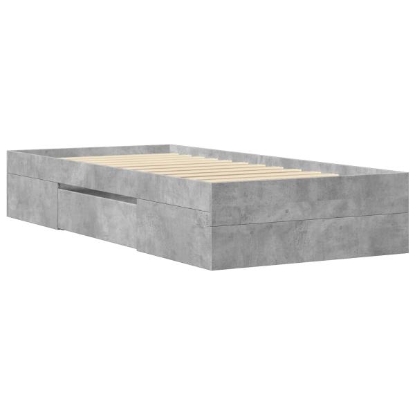 Bettgestell mit Stauraum Betongrau 80 x 200 cm Holzwerkstoff