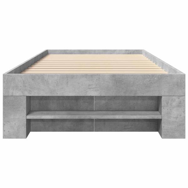 Bettgestell mit Stauraum Betongrau 80 x 200 cm Holzwerkstoff