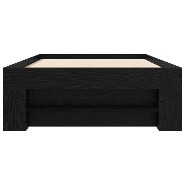 Bettgestell mit Stauraum mit Regal Schwarze Eiche 80 x 200 cm