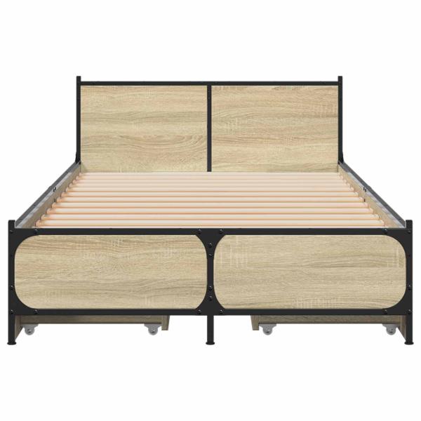 Bettgestell mit Kopfteil Sonoma-Eiche 80 x 200 cm Holzwerkstoff