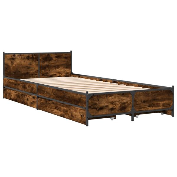 Bettgestell mit Kopfteil Mit Rad Geräucherte Eiche 80 x 200 cm