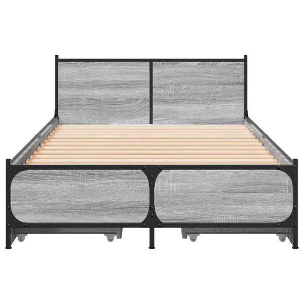Bettgestell mit Kopfteil Grau Sonoma 80 x 200 cm Holzwerkstoff