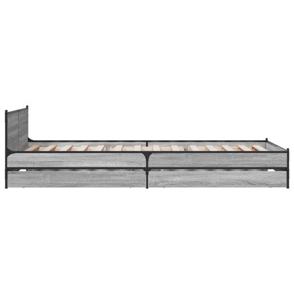 Bettgestell mit Kopfteil Grau Sonoma 80 x 200 cm Holzwerkstoff