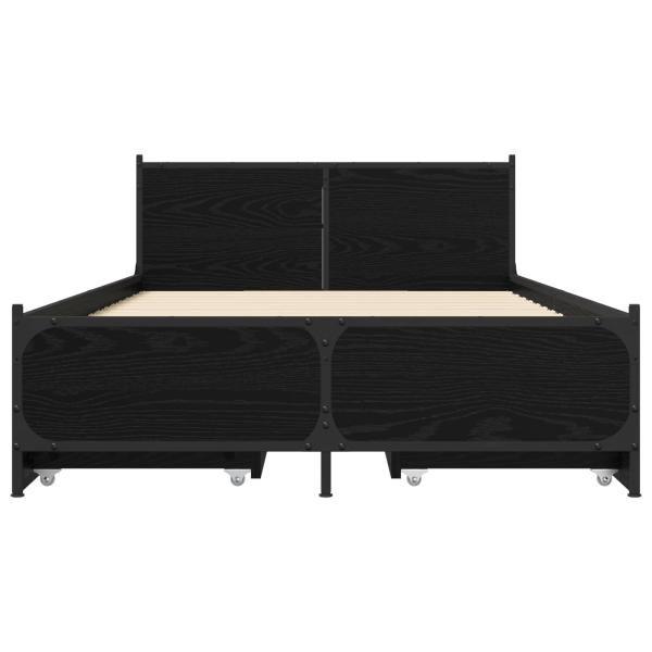 Bettgestell mit Kopfteil Mit Rad Schwarze Eiche 80 x 200 cm