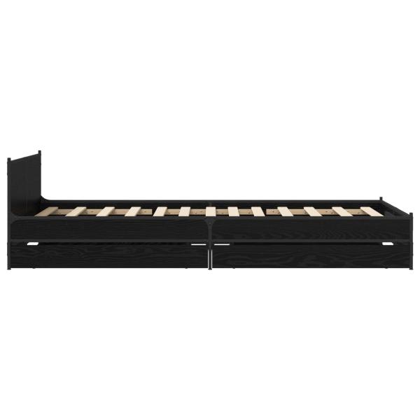 Bettgestell mit Kopfteil Mit Rad Schwarze Eiche 80 x 200 cm