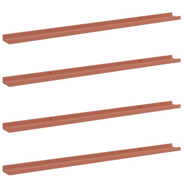 Wandregal Wandhalterung 4 Stk. Rot 115 x 9 x 3 cm Holzwerkstoff