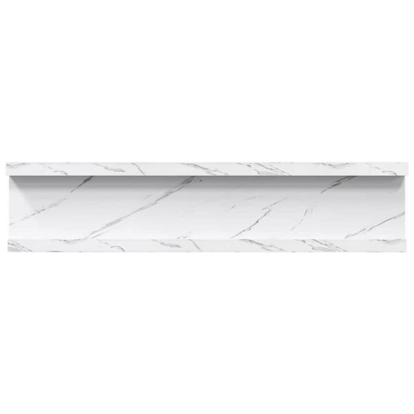 Wandregal Wandhalterung 2 Stk. Weiß Marmor 40 x 9 x 3 cm