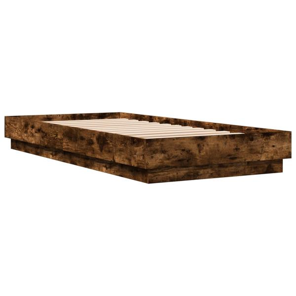 Bettgestell mit LED Geräucherte Eiche 80 x 200 cm Holzwerkstoff