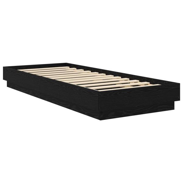 Bettgestell mit LED Schwarze Eiche 80 x 200 cm Holzwerkstoff