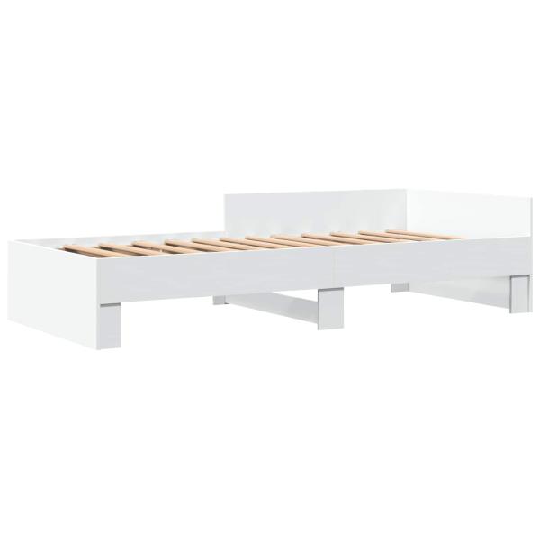 Bettgestell mit Kopfteil Weiß 80 x 200 cm Holzwerkstoff