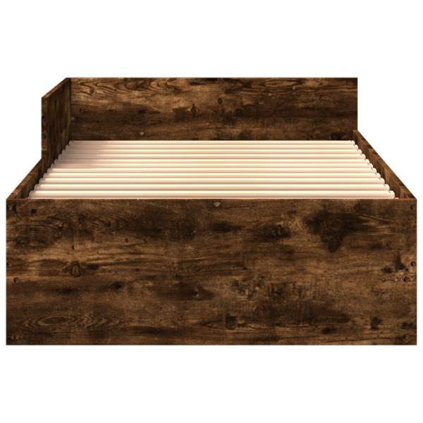 Bettgestell mit Kopfteil Räuchereiche 80 x 200 cm Holzwerkstoff