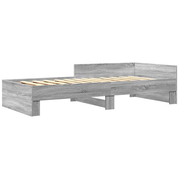 Bettgestell mit Kopfteil Sonoma-Grau 80 x 200 cm Holzwerkstoff