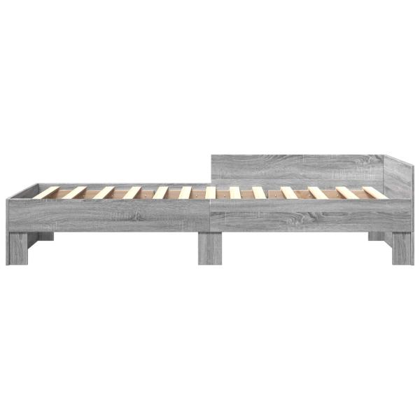 Bettgestell mit Kopfteil Sonoma-Grau 80 x 200 cm Holzwerkstoff