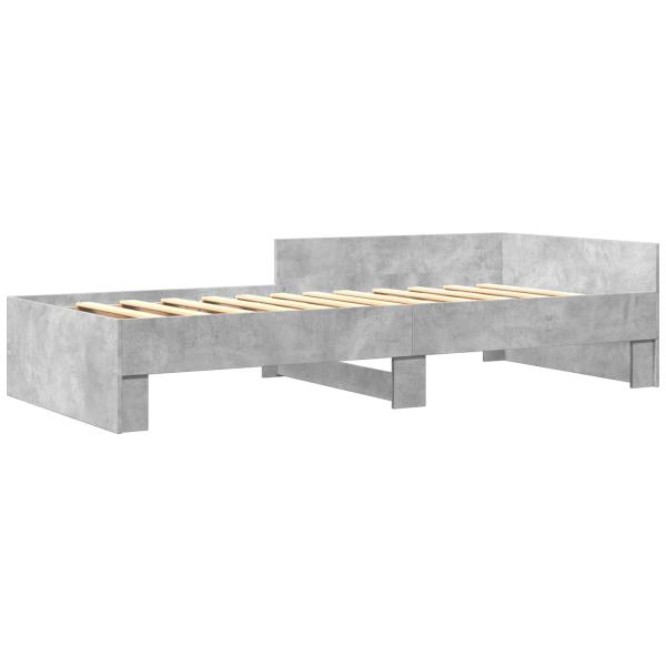 Bettgestell mit Kopfteil Betongrau 80 x 200 cm Holzwerkstoff