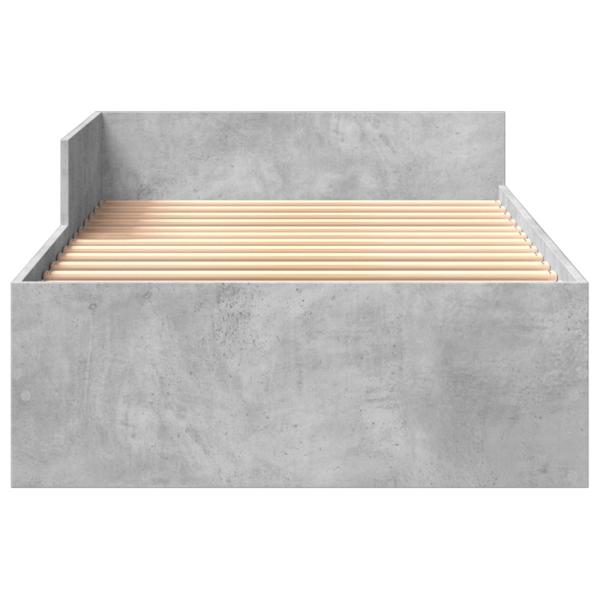 Bettgestell mit Kopfteil Betongrau 80 x 200 cm Holzwerkstoff