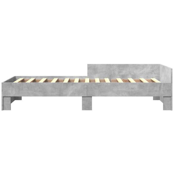 Bettgestell mit Kopfteil Betongrau 80 x 200 cm Holzwerkstoff