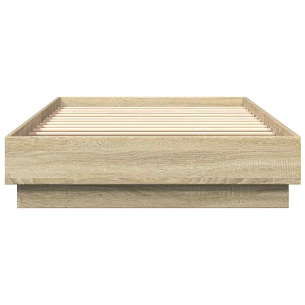 Bodenbettgestell Sonoma-Eiche 80 x 200 cm Holzwerkstoff