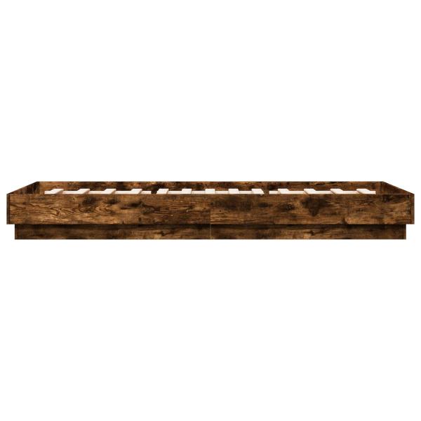 Bodenbettgestell Räuchereiche 80 x 200 cm Holzwerkstoff