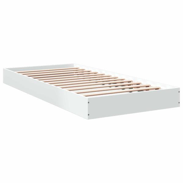 Bodenbettgestell Weiß 80 x 200 cm Holzwerkstoff