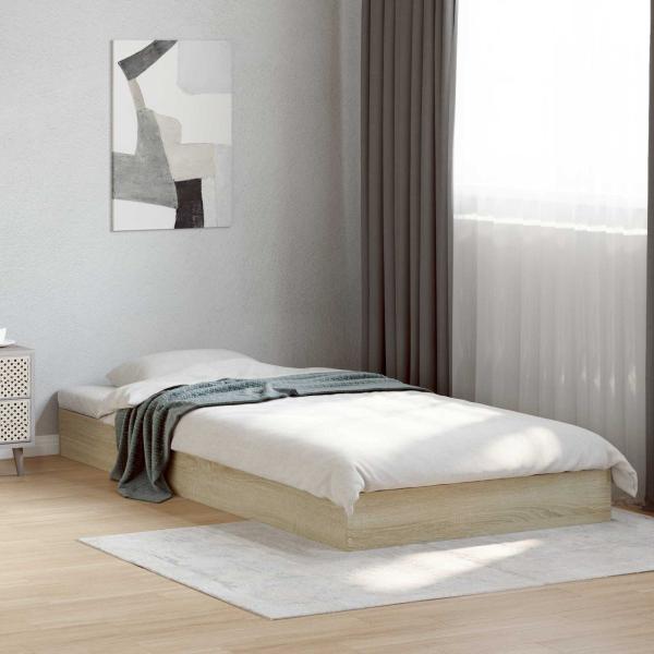 ARDEBO.de - Bodenbettgestell Sonoma-Eiche 80 x 200 cm Holzwerkstoff