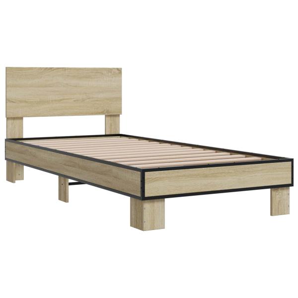 Bettgestell mit Kopfteil Sonoma-Eiche 80 x 200 cm Holzwerkstoff