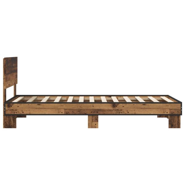Bettgestell mit Kopfteil Altholz 80 x 200 cm Holzwerkstoff