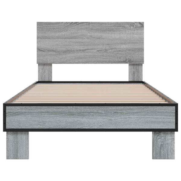 Bettgestell mit Kopfteil Grau Sonoma 80 x 200 cm Holzwerkstoff