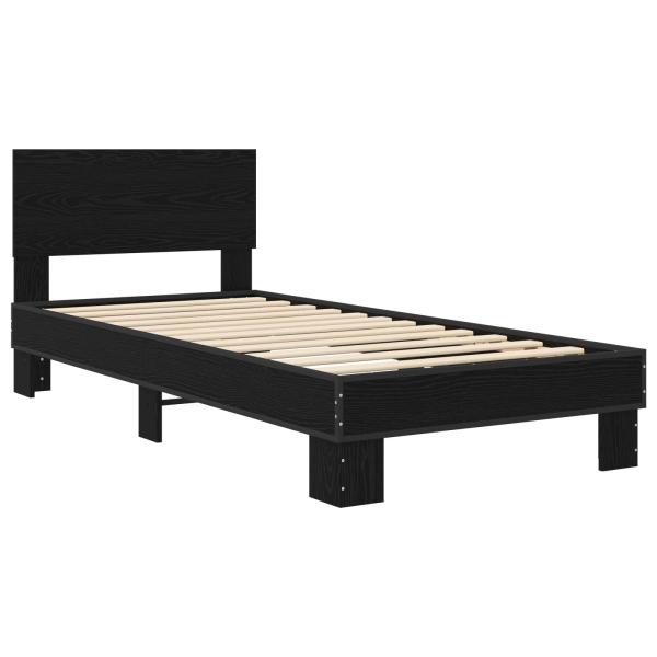 Bettgestell mit Kopfteil Schwarze Eiche 80 x 200 cm