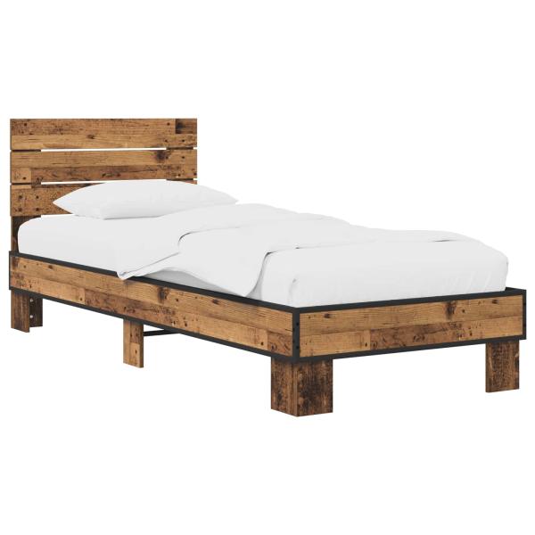 Bettgestell mit Kopfteil Altholz 80 x 200 cm Holzwerkstoff