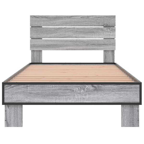 Bettgestell mit Kopfteil Grau Sonoma 80 x 200 cm Holzwerkstoff